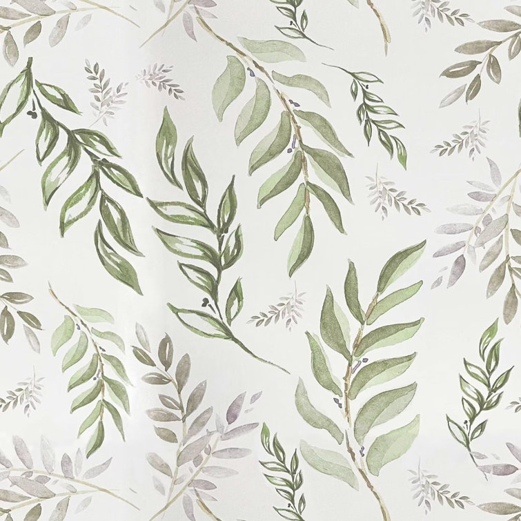 Lark Manor Vintage Green & Purple Leaf Wallpaper, SelfAdhesive Vinyl